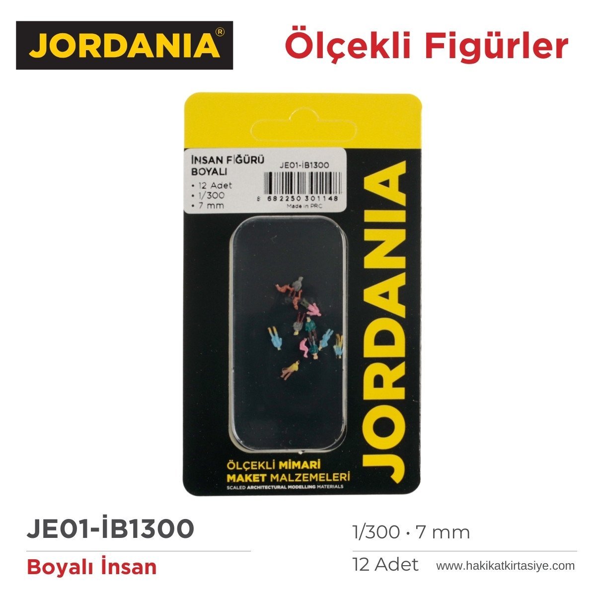 Jordania Maket Boyalı İnsan Figürü 1/300 7mm 12li