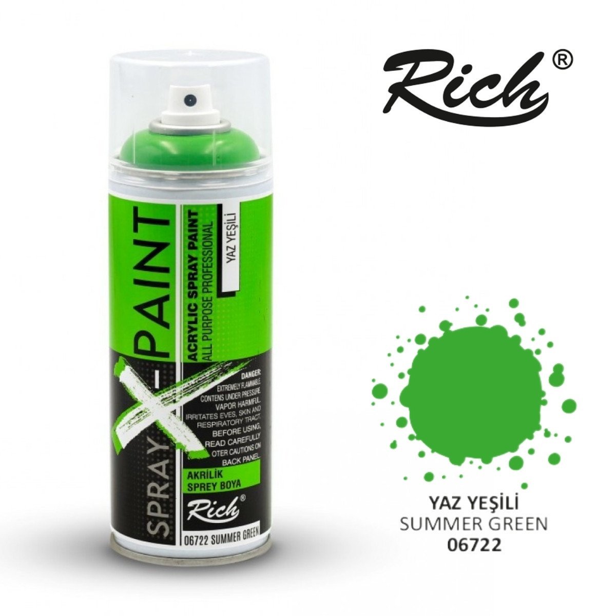 Rich X Paint Sprey Boya 400ml 06722 Yaz Yeşili