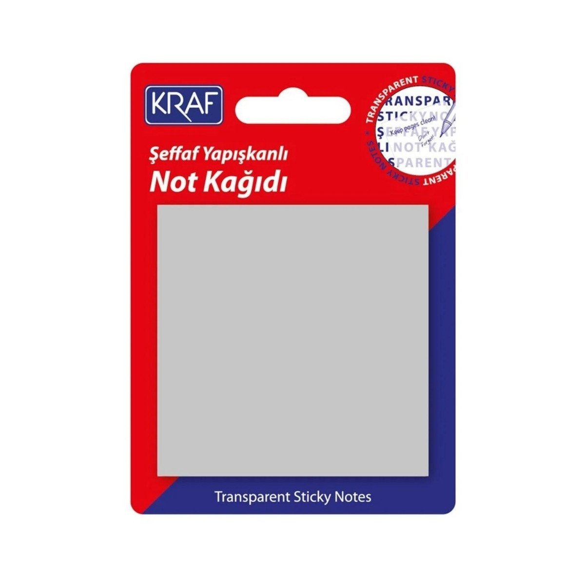 Kraf Yapışkanlı Not Kağıdı 76x76mm 50yp Şeffaf Gri 7676TR