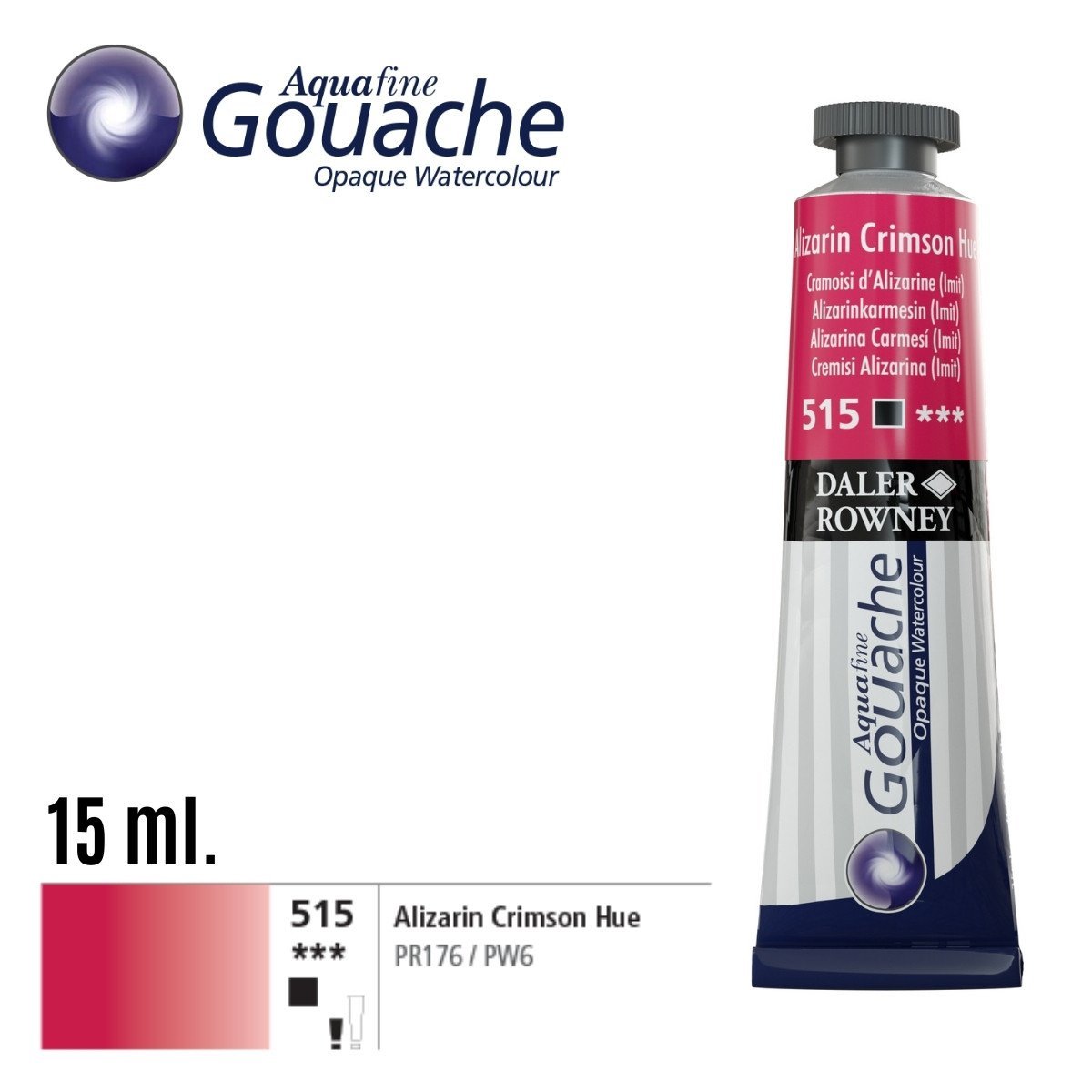 Daler Rowney Aquafine Guaj Boya Tüp 15ml 515 Alizarin Crimson