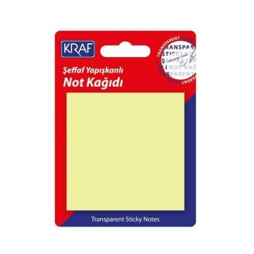 Kraf Yapışkanlı Not Kağıdı 76x76mm 50yp Şeffaf Sarı 7676TR