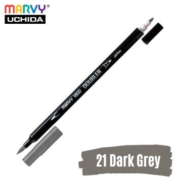 Marvy Artist Brush Pen 1800 Çift Taraflı Firça Uçlu Kalem 21 Dark Grey