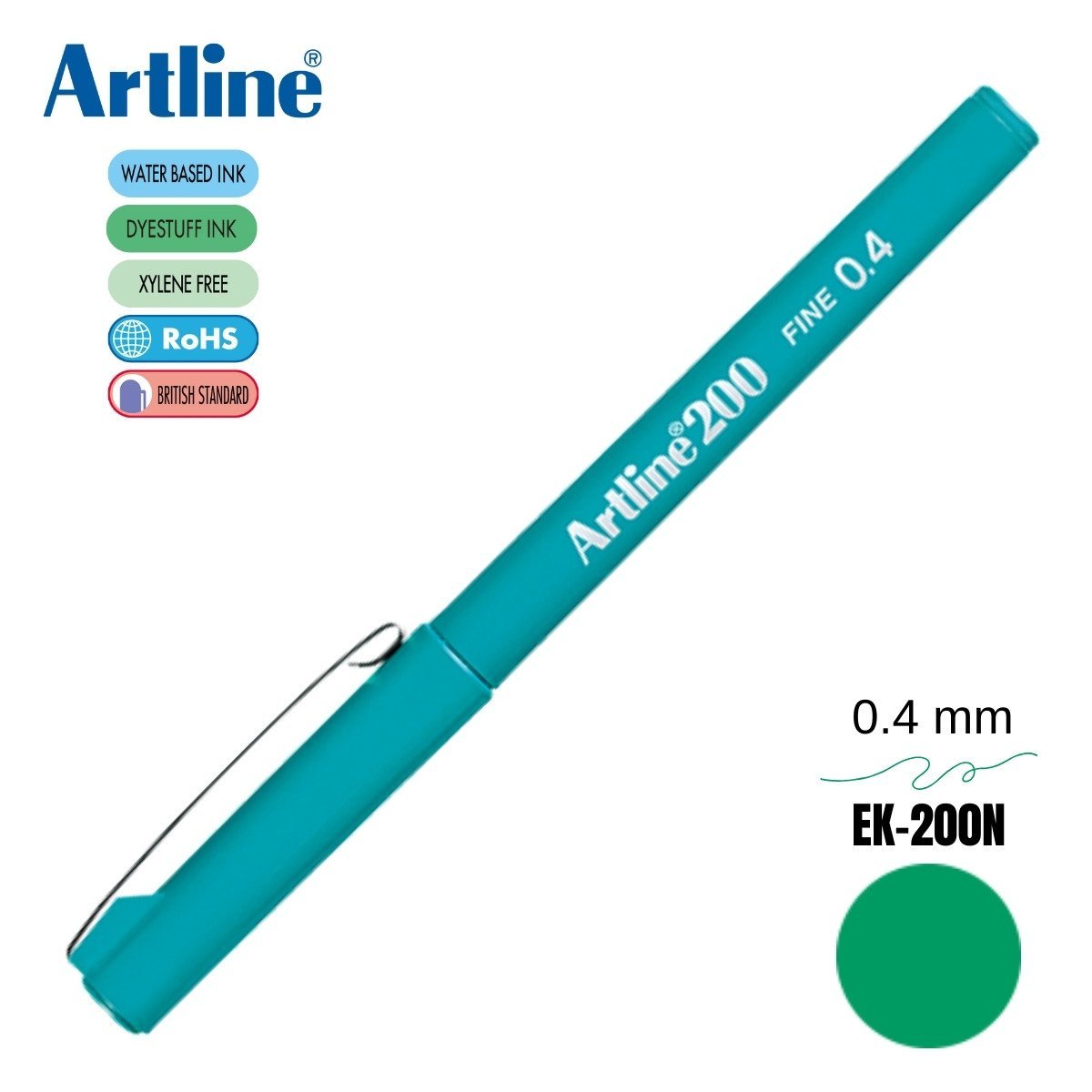 Artline 200 Fine Keçe Uçlu Yazı Kalemi 0.4mm Turkuaz