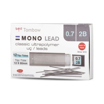 Tombow Mono Lead Kalem Ucu 0,7mm 2B 12li Tüp-12 Adet