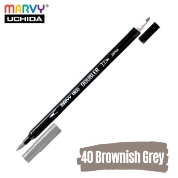 Marvy Artist Brush Pen 1800 Çift Taraflı Firça Uçlu Kalem 40 Brownish Grey
