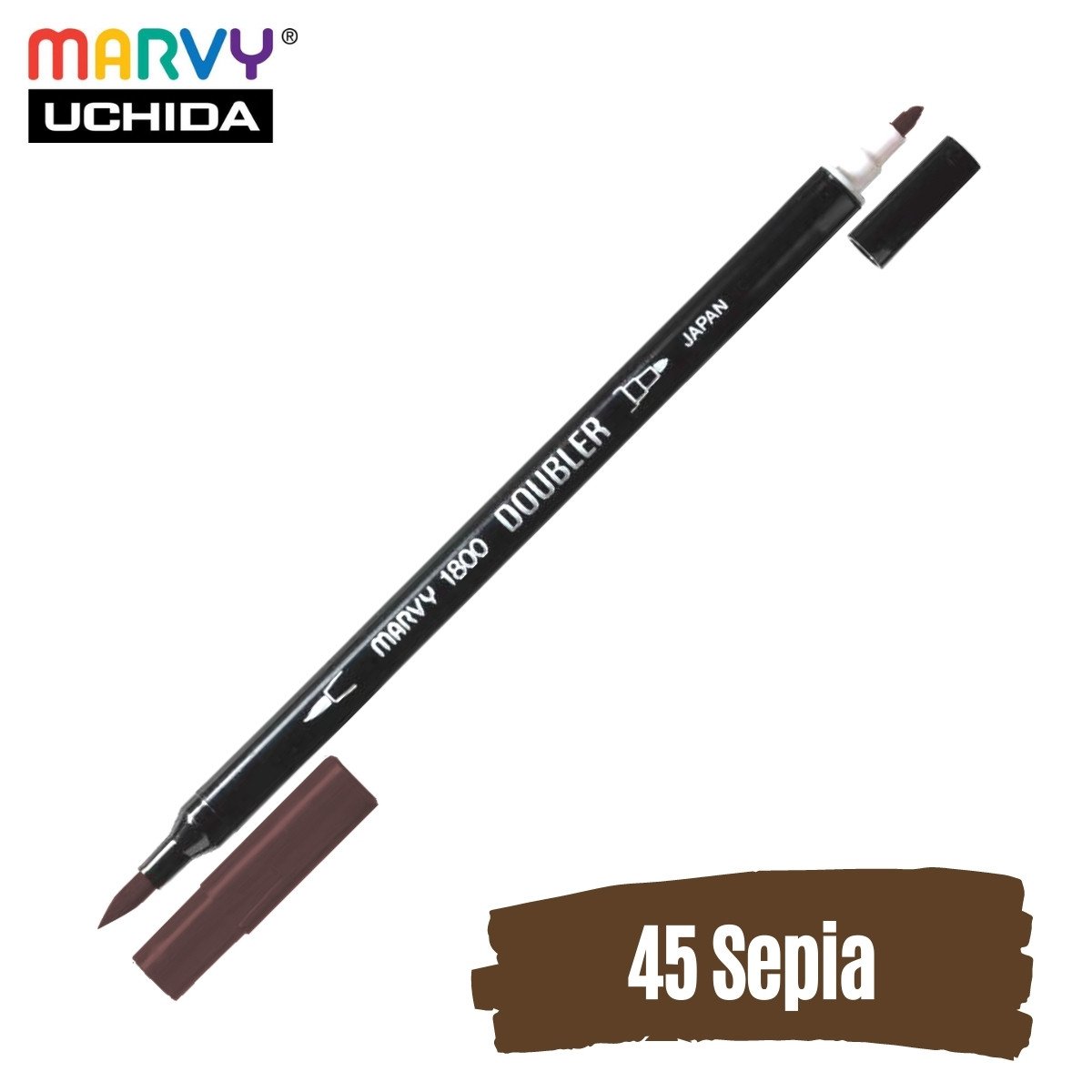 Marvy Artist Brush Pen 1800 Çift Taraflı Firça Uçlu Kalem 45 Sepia