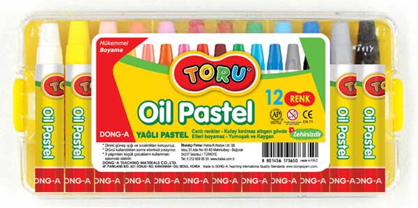 Dong-A Toru 12 Renk Pastel Boya Plastik Canta