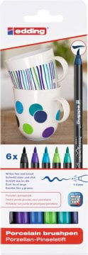 Edding 4200/6S Porselen Kalemi1-4mm 6 lı Set Soğuk Renkler