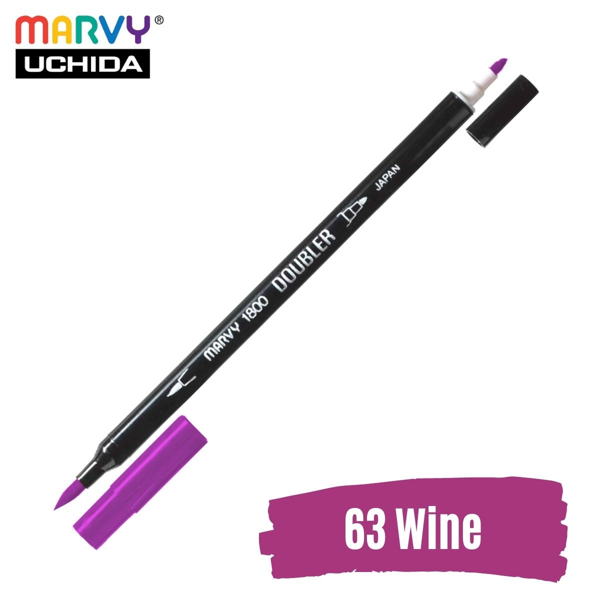 Marvy Artist Brush Pen 1800 Çift Taraflı Firça Uçlu Kalem 63 Wine