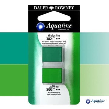 Daler Rowney Aquafine 2li Sulu Boya Tableti 382 Viridian Hue - 355 Leaf Green