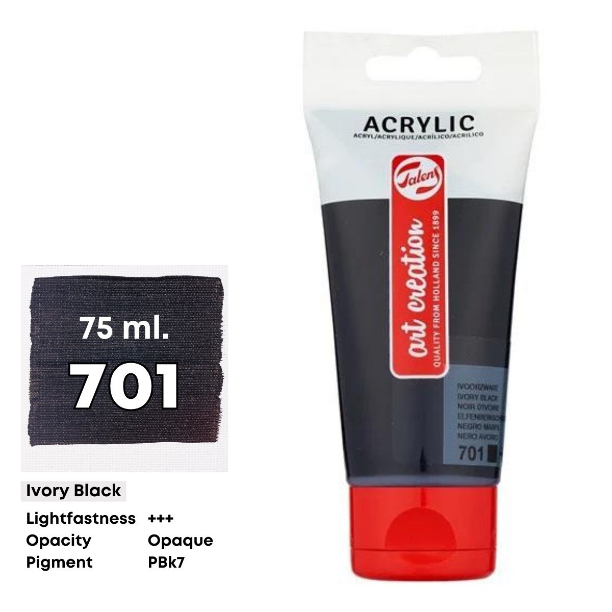 Art Creation Akrilik Boya 75ml 701 Ivory Black