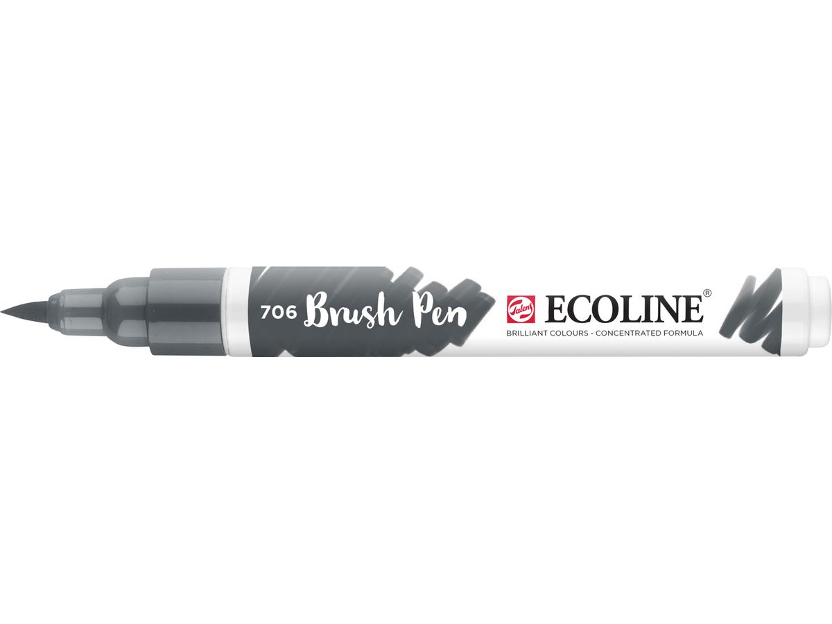 Talens Ecoline Brush Pen Fırça Uçlu Kalem 706 Deep Grey