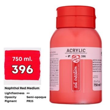 Art Creation Akrilik Boya 750ml 396 Naphtol Red Medium