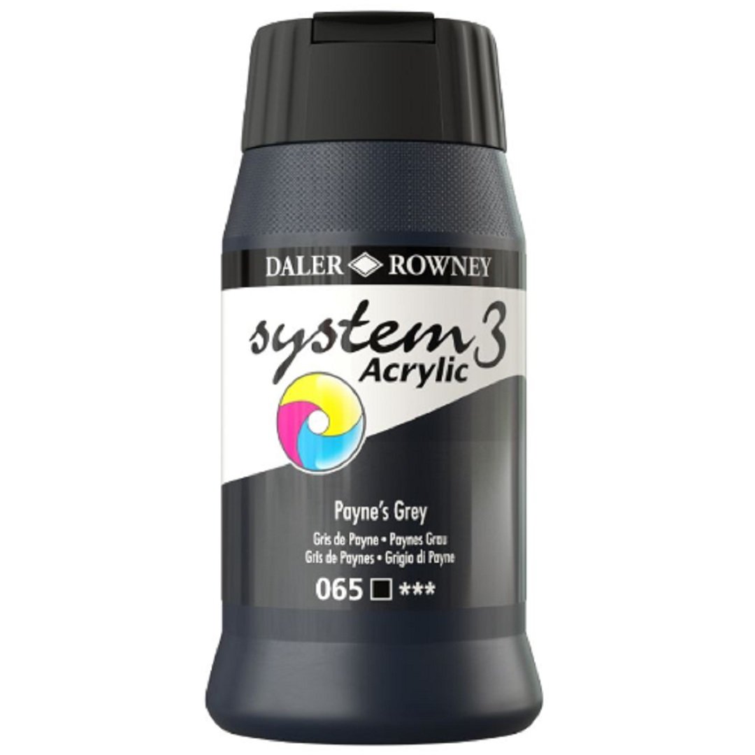 Daler Rowney System 3 Akrilik Boya 500ml 065 Paynes Grey