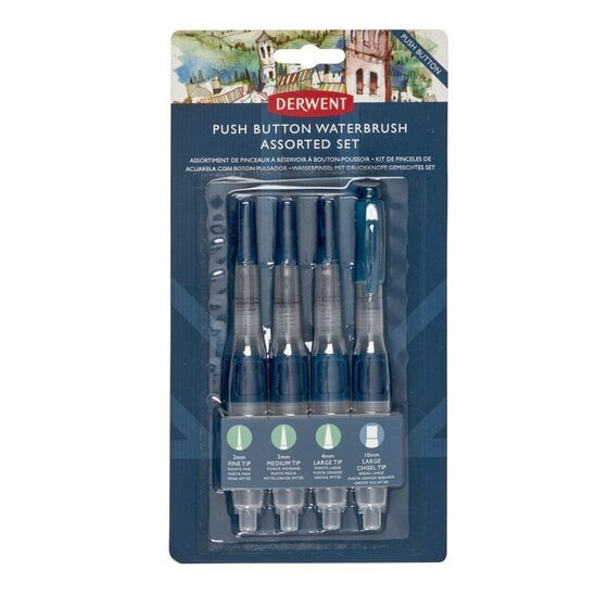 Derwent Butonlu Su Fırçası Karışık Set 4lü