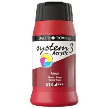 Daler Rowney System 3 Akrilik Boya 500ml 513 Crimson