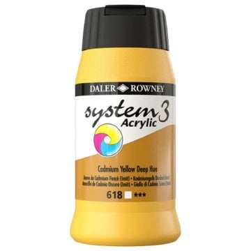Daler Rowney System 3 Akrilik Boya 500ml 618 Cadmium Yellow Deep Hue