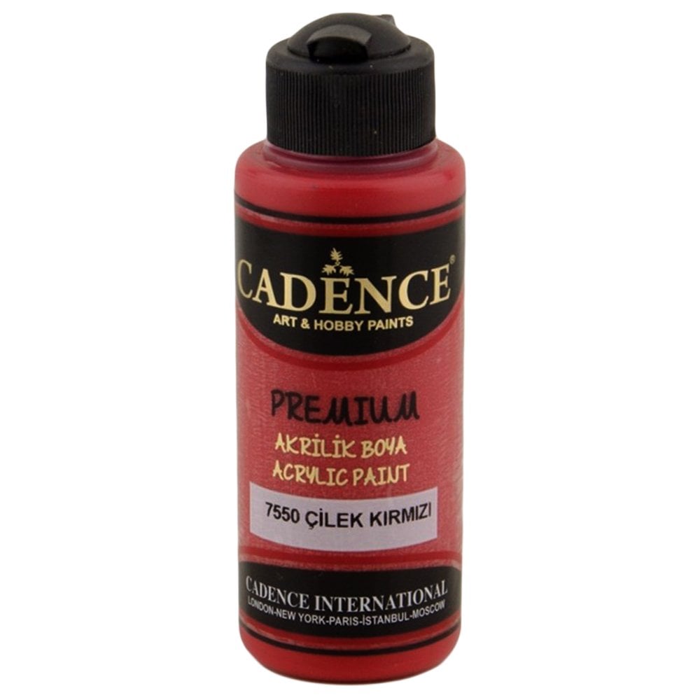 Cadence Premium Akrilik Boya 120ml 7550 Çilek Kırmızı