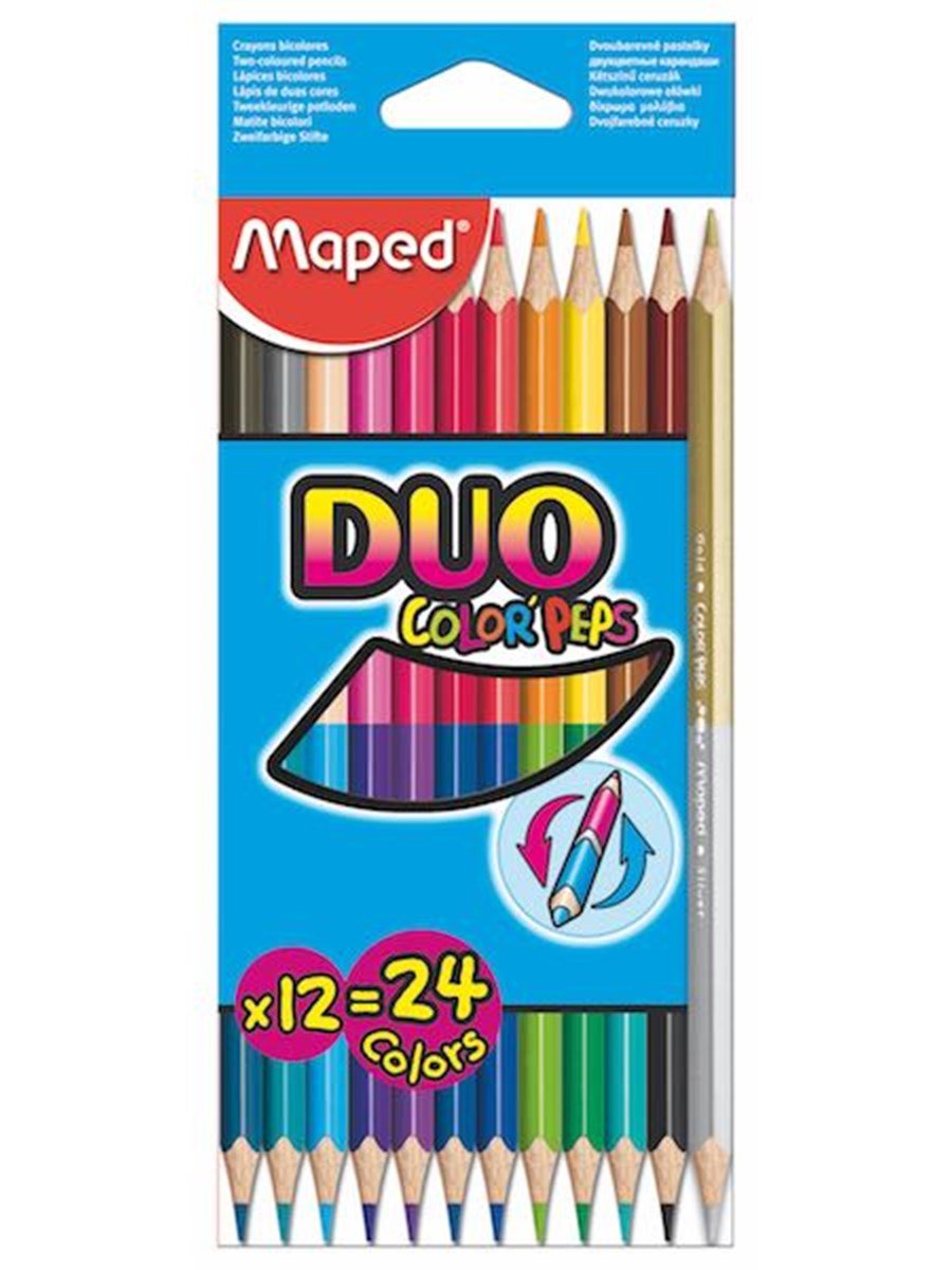 Maped Duo Color'peps Kuru Boya 12'li 24 Renk 829600