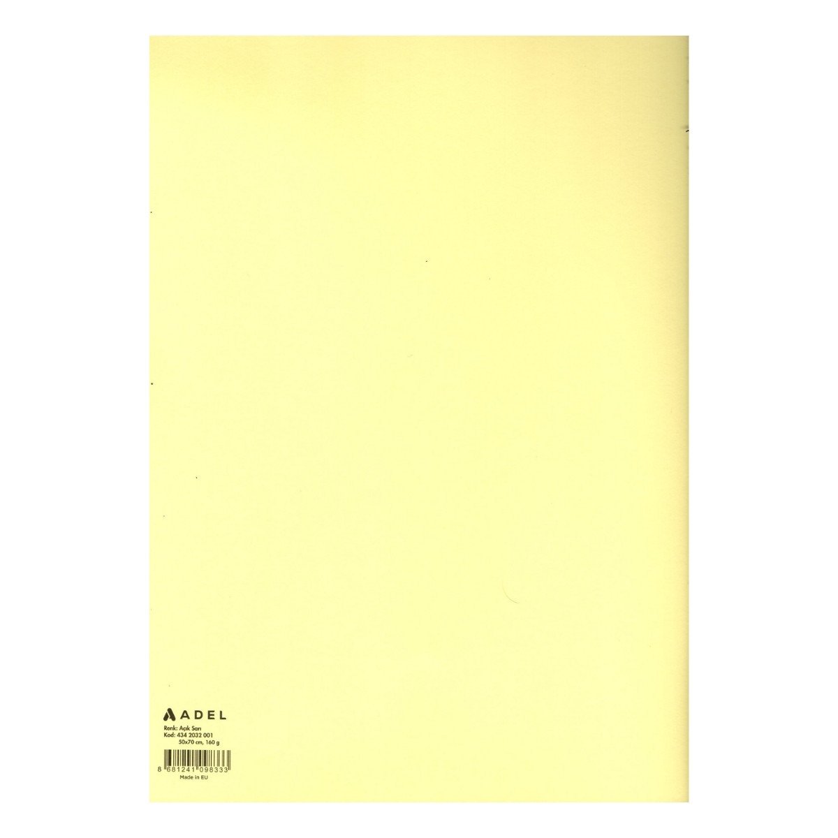 Adel Fon Kartonu 160gr 50x70cm Açık Sarı