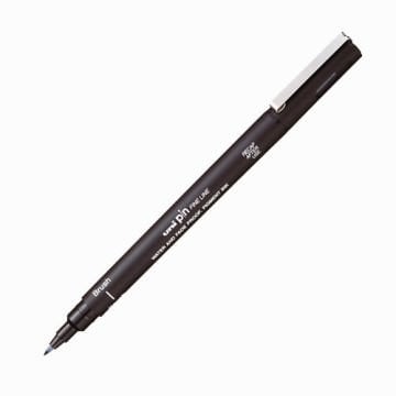 Uni Pin Brush Pen Fırça Uçlu Çizim Kalemi Black Siyah