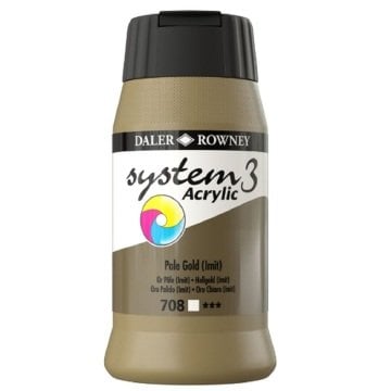 Daler Rowney System 3 Akrilik Boya 500ml 708 Pale Gold Imit