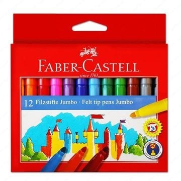 Faber Castell Keçeli Kalem Jumbo 12 Renk Yıkanabilir 554312