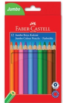 Faber Castell Kuruboya Jumbo 12 Renk Üçgen Gövde