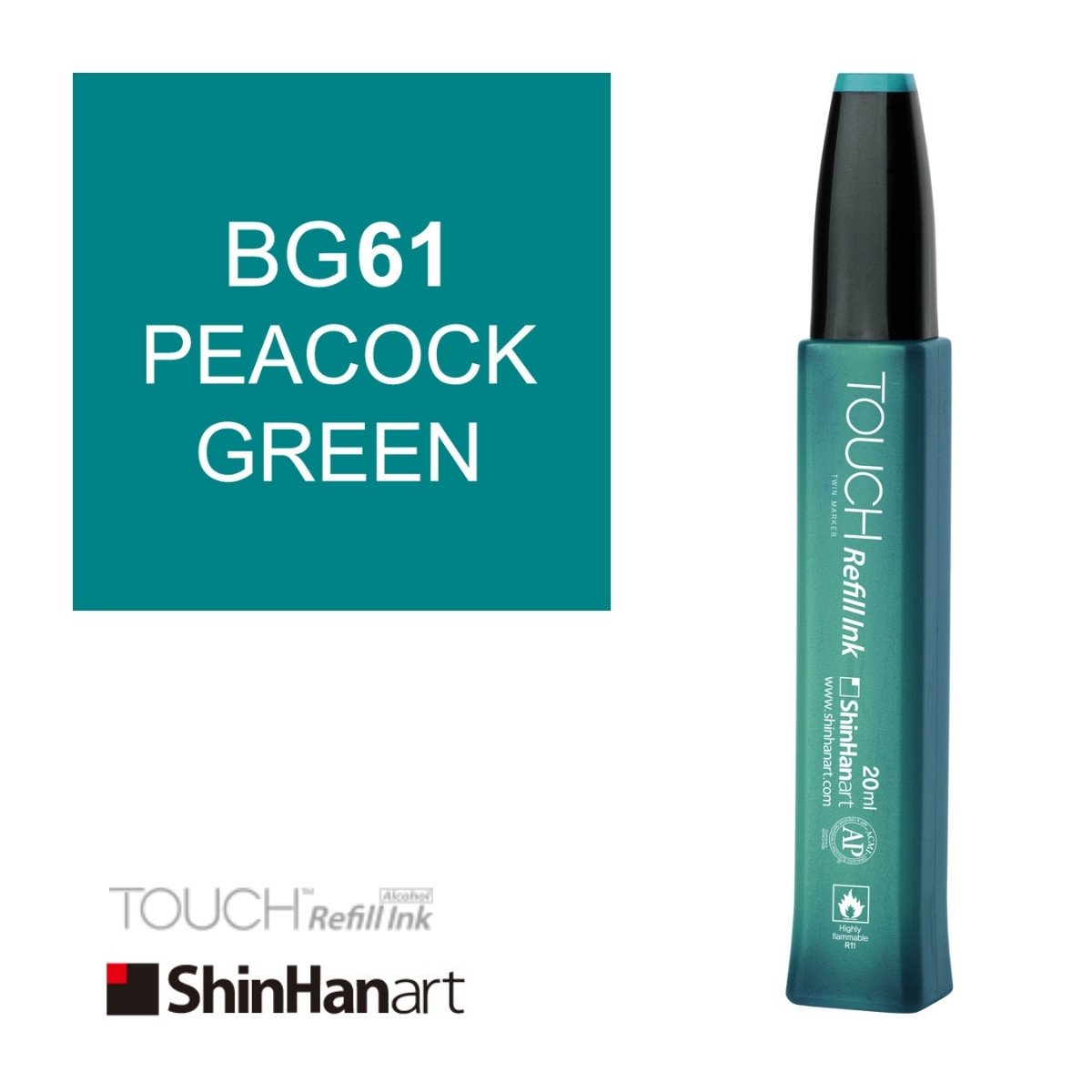 Shinhanart Touch Ink Alkol Bazlı Mürekkep 20ml BG61 Peacock Green