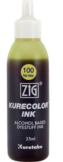 Zig Kurecolor Ink Alkol Bazlı Mürekkep 25ml 100 Pale Yellow