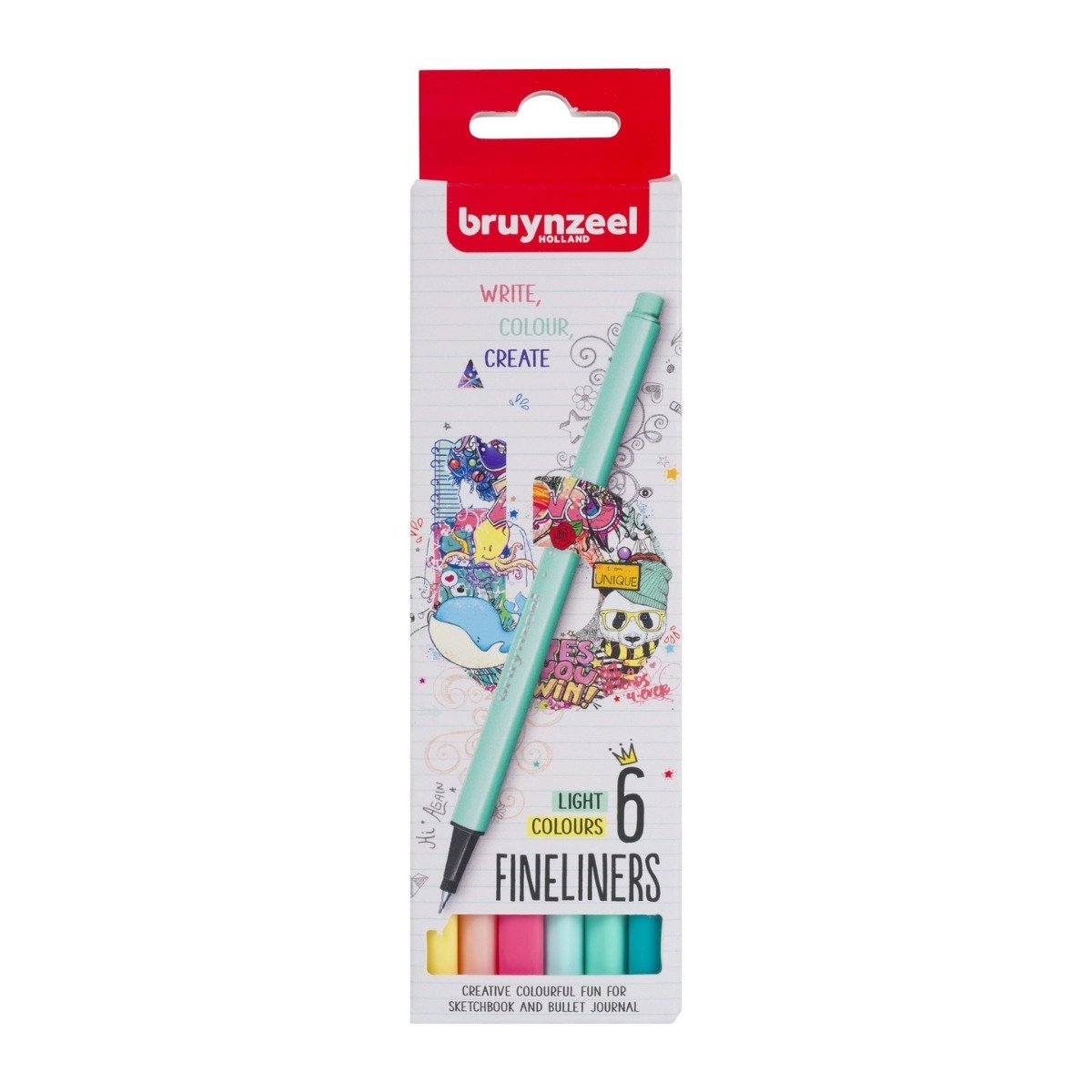 Bruynzeel İnce Uçlu Keçeli Kalem 0.4mm 6lı Pastel Renkleri