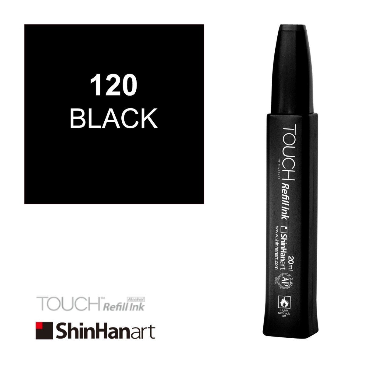 Shinhanart Touch Ink Alkol Bazlı Mürekkep 20ml 120 Black