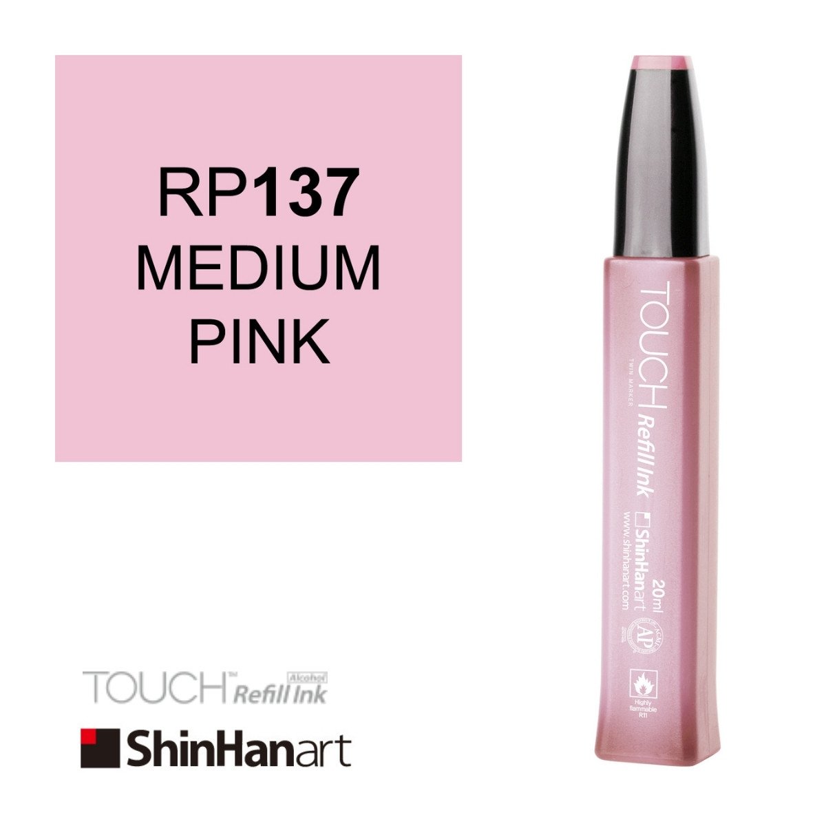 Shinhanart Touch Ink Alkol Bazlı Mürekkep 20ml RP137 Medium Pink