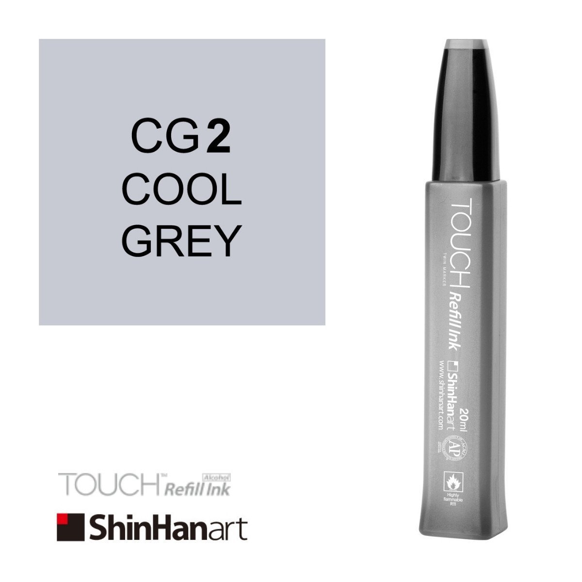 Shinhanart Touch Ink Alkol Bazlı Mürekkep 20ml CG2 Cool Grey