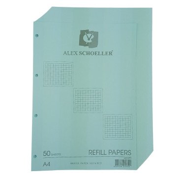 Alex Schoeller Kolej Yedek Renkli A4 Kareli 50 Sayfa ALX 872 Mavi