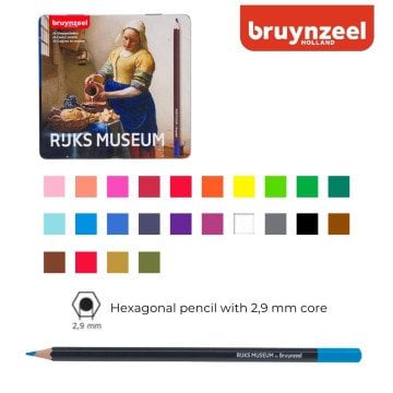 Bruynzeel Rijks Museum Kuru Boya Kalem Seti 24 Renk Milk Maid Metal Kutu