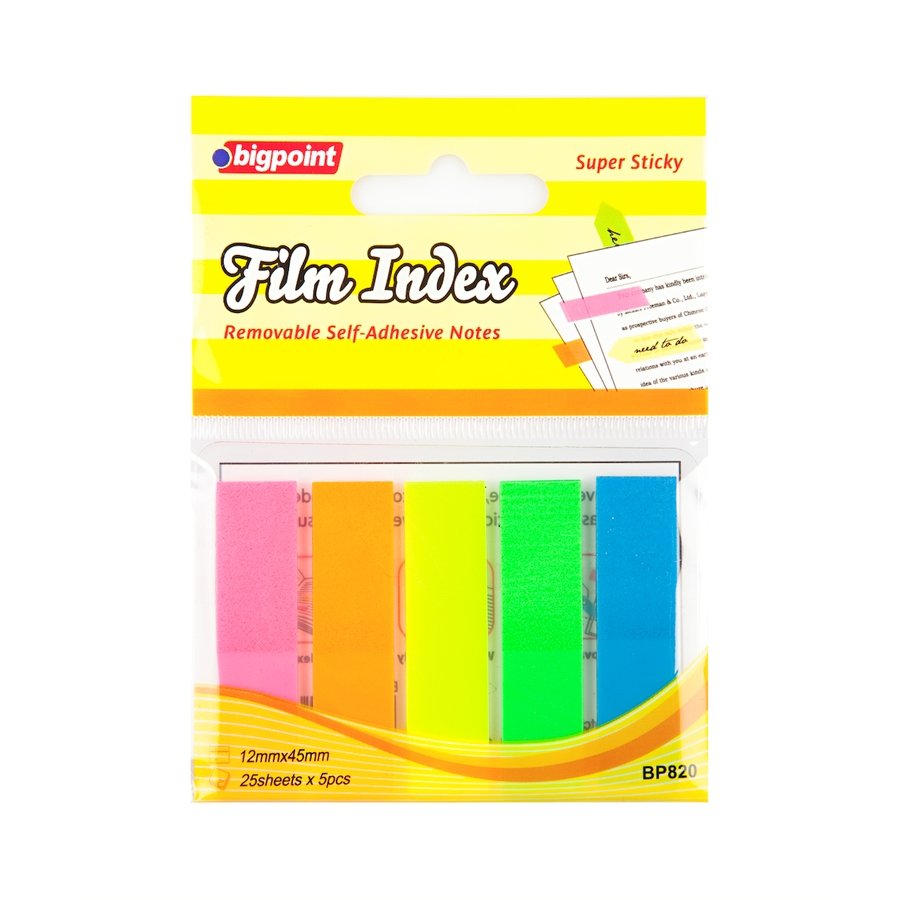Bigpoint Yapışkanlı Film Index Neon 5 Renk BP820