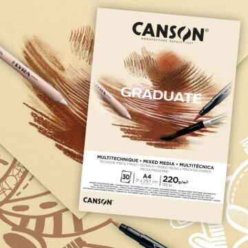 Canson Graduate Mixed Media Naturel Defter A4 220gr 30yp