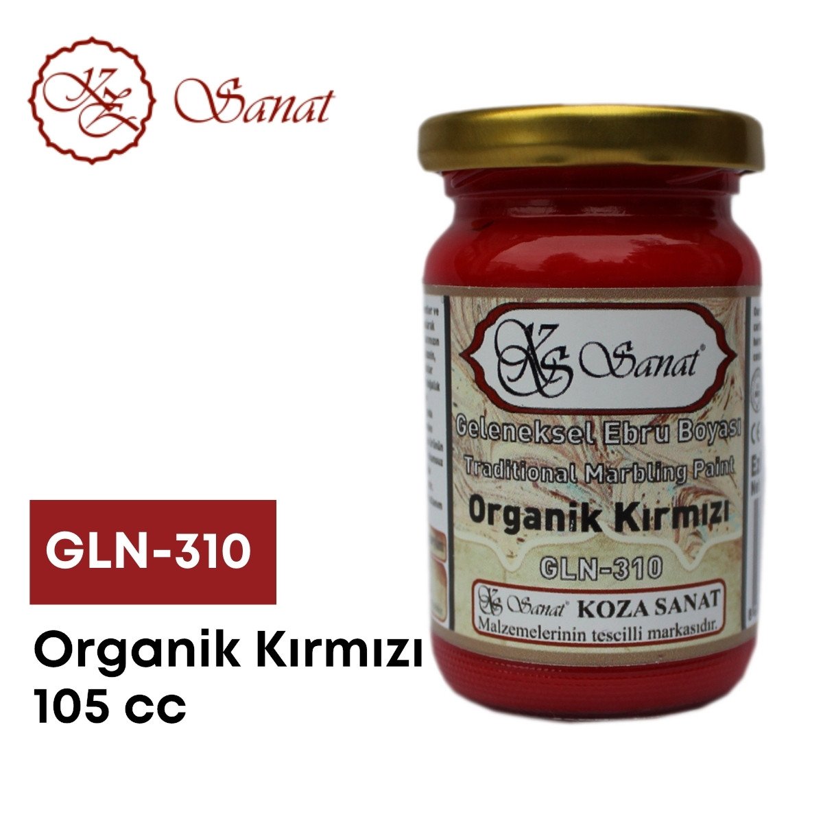 Koza Sanat Geleneksel Ebru Boyası 105cc GLN-310 Organik Kırmızı