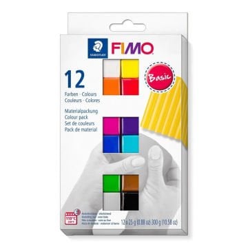 Fimo Soft Polimer Kil 12 Renk x 25gr (300gr) Basic Tonlar