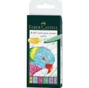 Faber Castell Pitt Çizim Kalemi Fırça Uç Pastel Renkler 6 Renk