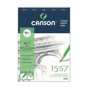 Canson 1557 Eskiz Çizim Defteri (A3) 120gr 40syf