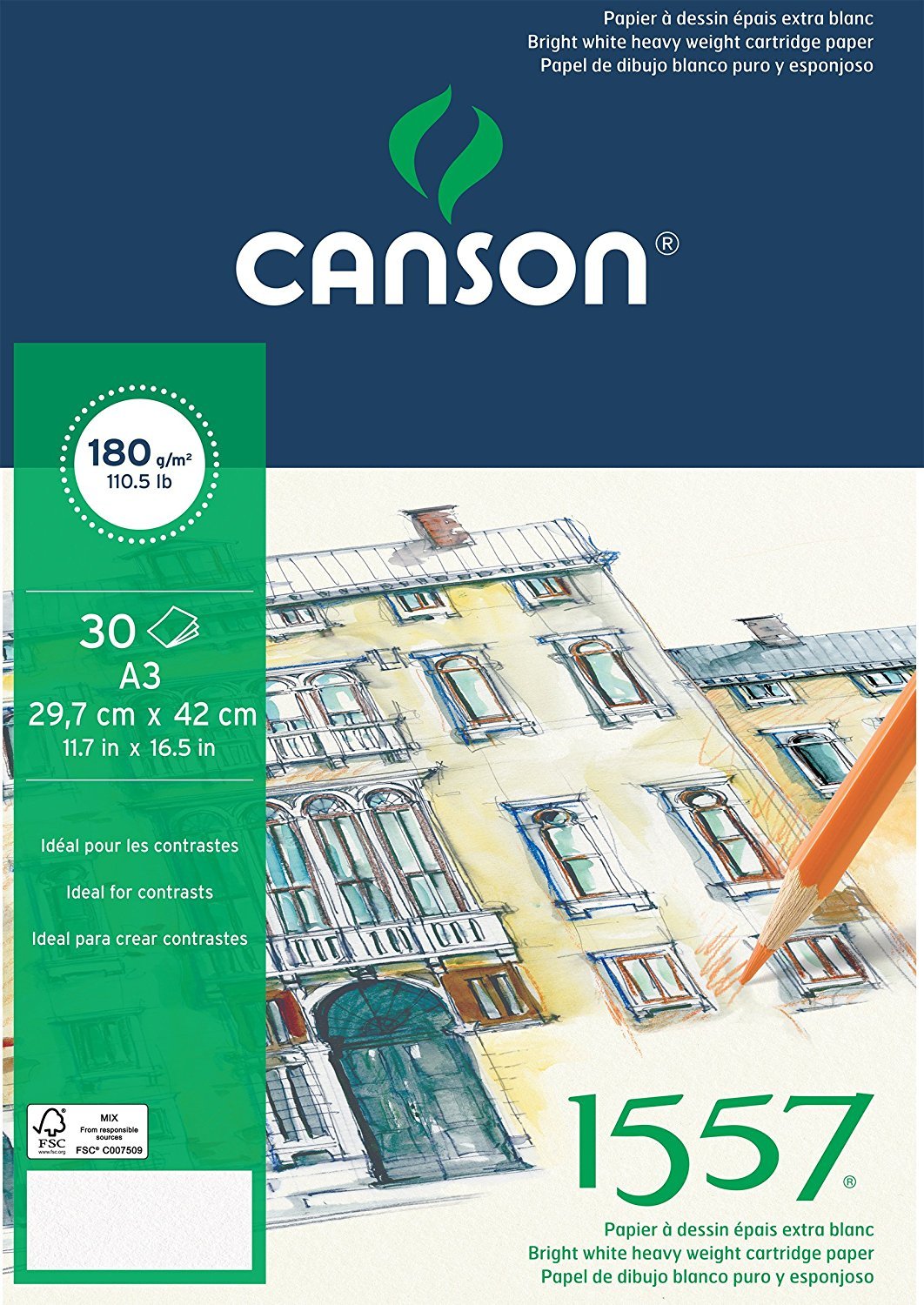 Canson 1557 Eskiz Çizim Defteri (A3) 180gr 20 Sayfa