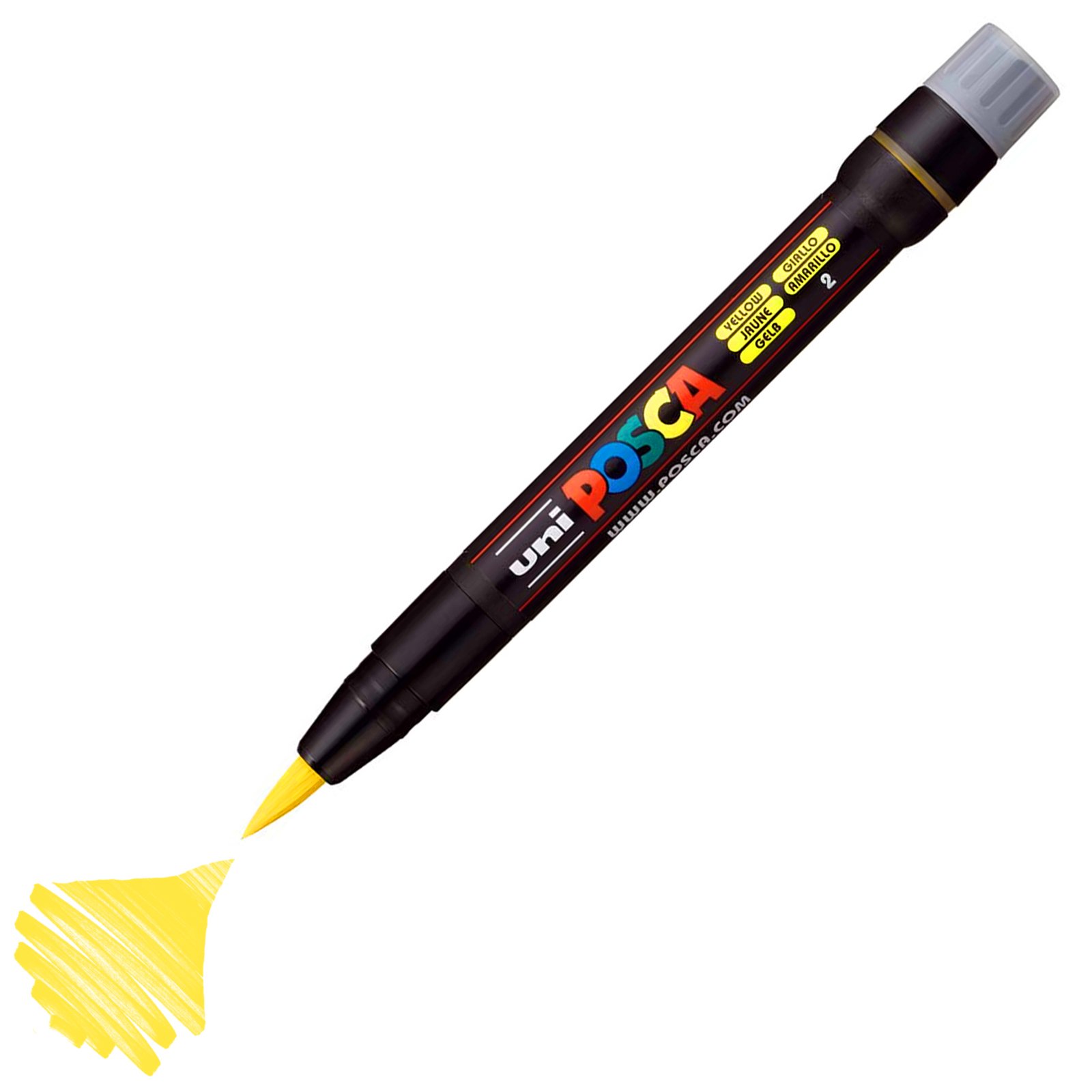 Uni Posca Marker Pcf-350 Brush 0.1-10 Mm Yellow