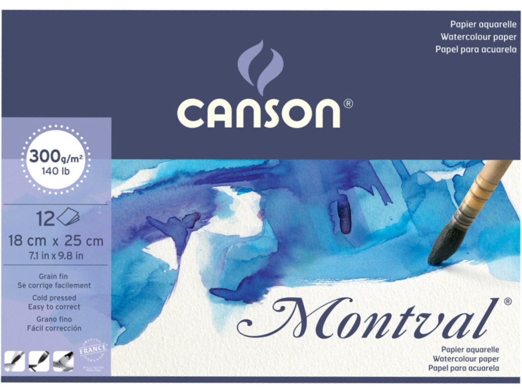 Canson Montval Suluboya Defteri (18x25cm) 300gr 12 Sayfa
