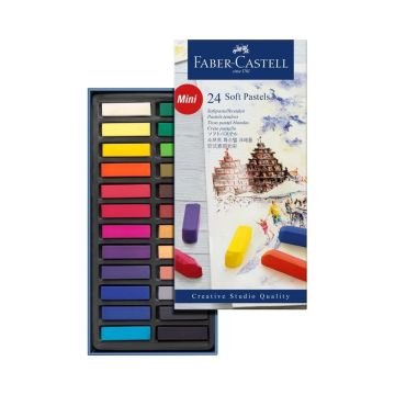Faber Castell Mavi Kutu Soft Pastel Boya Yarım 24 Renk