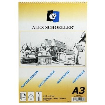 Alex Schoeller Eskiz Blok Defter 90gr A3 60 Yaprak ALX 822