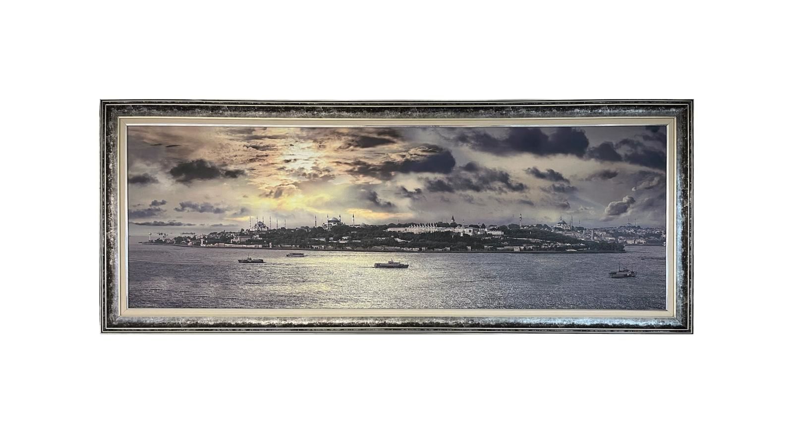 Panoromik İstanbul 64x164 cm Kanvas Tablo