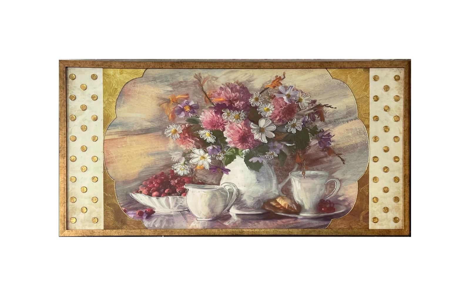 Dekoratif Tablo Çiçek 64x124 cm