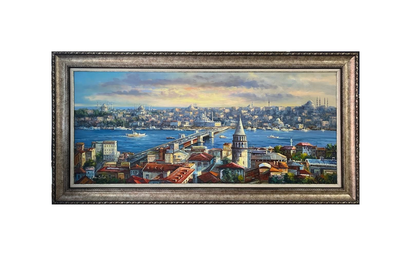 İstanbul Manzara Yağlıboya Tablo 90x120 cm